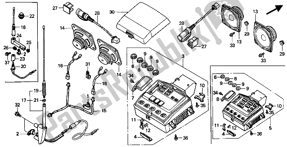 Tutte le parti per il Radiocassetta del Honda GL 1500 SE 1994