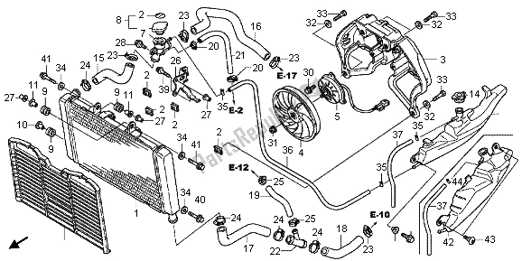 Tutte le parti per il Termosifone del Honda CB 600F Hornet 2012