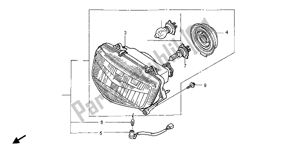 Tutte le parti per il Faro (eu) del Honda CBR 600F 1996