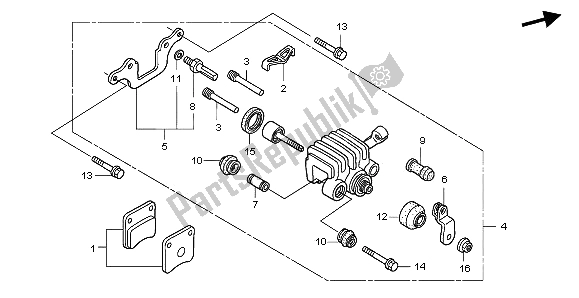 Toutes les pièces pour le étrier De Frein De Stationnement du Honda FJS 600D 2006