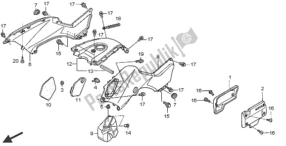 Todas las partes para Cubierta Del Cuerpo de Honda TRX 350 FE Fourtrax 4X4 ES 2005