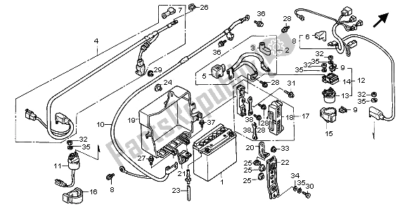 All parts for the Battery of the Honda GL 1500A 1995