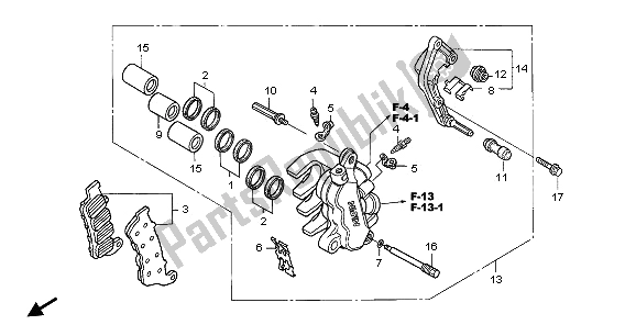 All parts for the L. Front Brake Caliper of the Honda NT 700 VA 2006