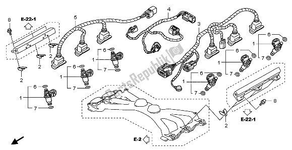 All parts for the Injector of the Honda GL 1800 2009