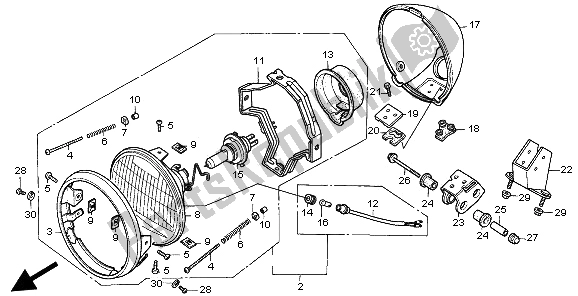 Tutte le parti per il Faro (uk) del Honda VT 600C 1997