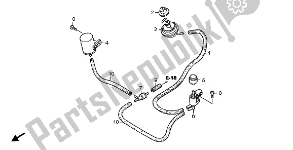 All parts for the Bypass Control Solenoid Valve of the Honda XL 1000 VA 2008