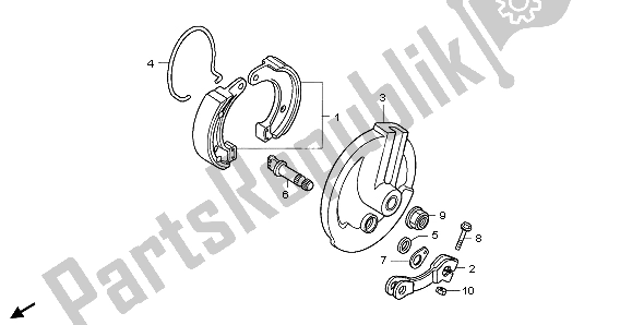 All parts for the Front Brake Panel of the Honda CRF 50F 2007