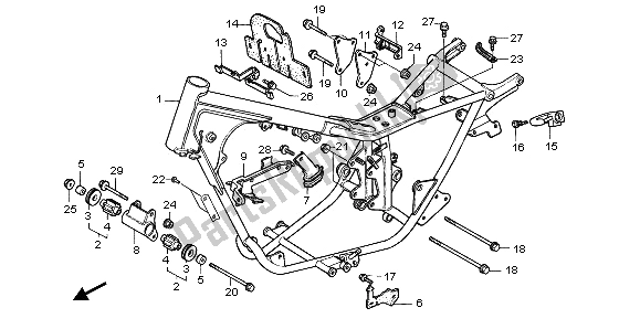 All parts for the Frame Body of the Honda CA 125 1995