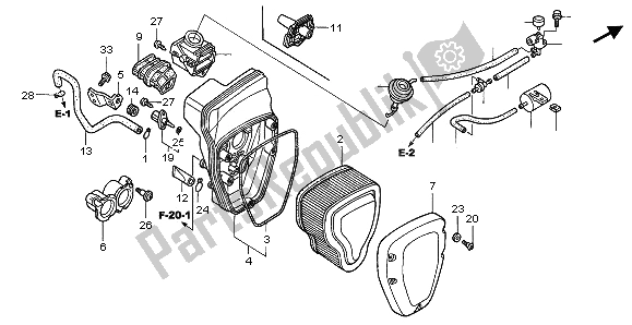 All parts for the Air Cleaner of the Honda VTX 1800C 2003