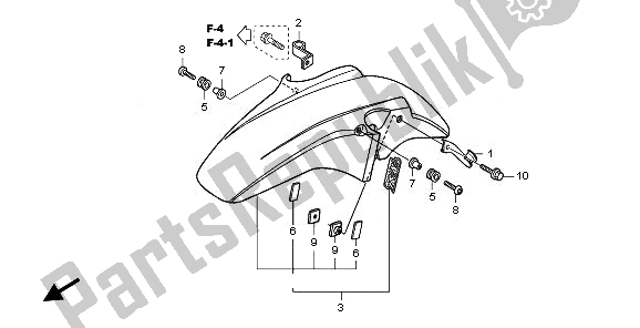 All parts for the Front Fender of the Honda CBF 1000 SA 2008