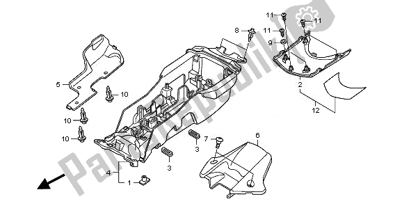 Todas las partes para Guardabarros Trasero de Honda CBR 1000 RR 2011