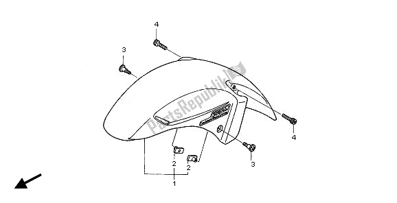 Tutte le parti per il Parafango Anteriore del Honda CBR 1100 XX 2008