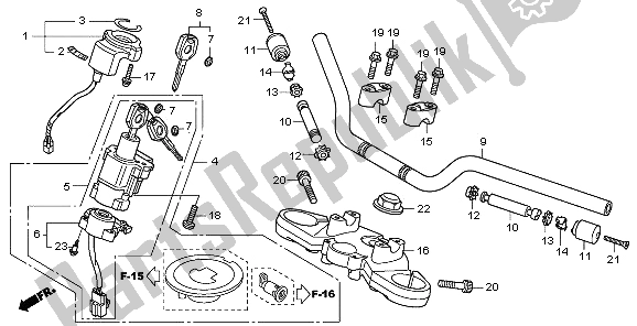 Todas las partes para Manejar Tubo Y Puente Superior de Honda CB 600F3 Hornet 2009