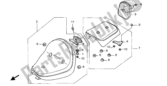 Todas as partes de Assento do Honda VT 1100C 1995