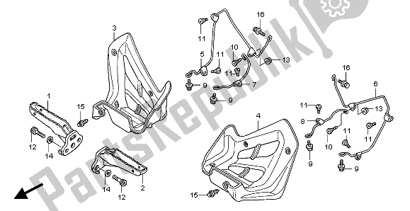 Toutes les pièces pour le étape du Honda TRX 450 ER Sportrax 2009