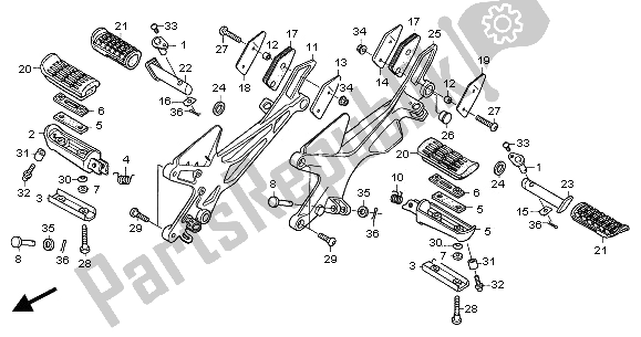 All parts for the Step of the Honda CBF 600S 2005