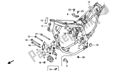 All parts for the Frame Body of the Honda XL 600V Transalp 1993