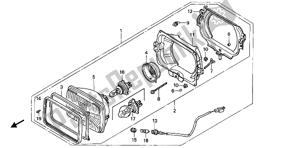 Tutte le parti per il Faro (uk) del Honda XL 600V Transalp 1993