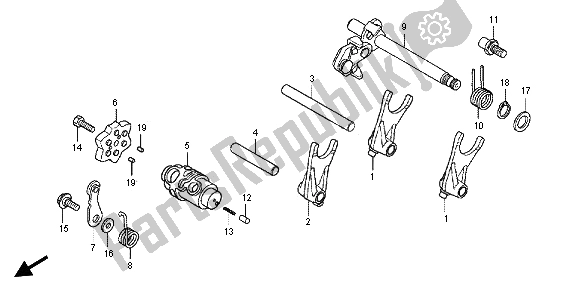 All parts for the Gearshift Drum of the Honda CBF 125M 2013