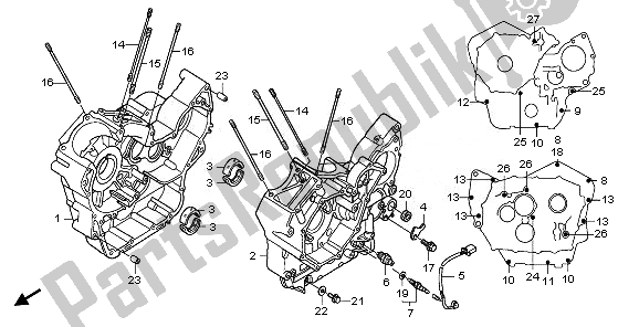 All parts for the Crankcase of the Honda VT 750C2B 2011