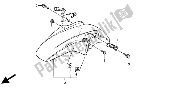 All parts for the Front Fender of the Honda CB 600F Hornet 1998