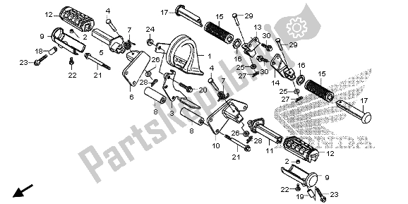 All parts for the Step of the Honda VT 1300 CXA 2013