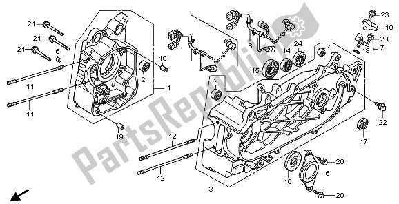 All parts for the Crankcase of the Honda FES 150 2009