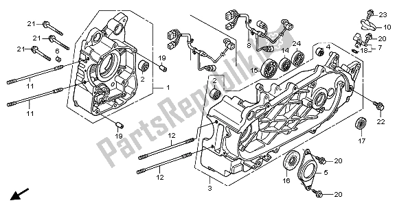 All parts for the Crankcase of the Honda FES 150 2009