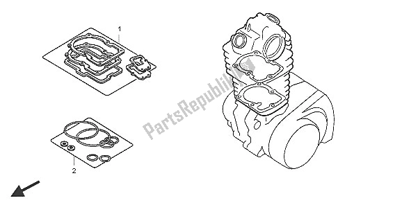 All parts for the Eop-1 Gasket Kit A of the Honda TRX 250 EX Sporttrax 2005