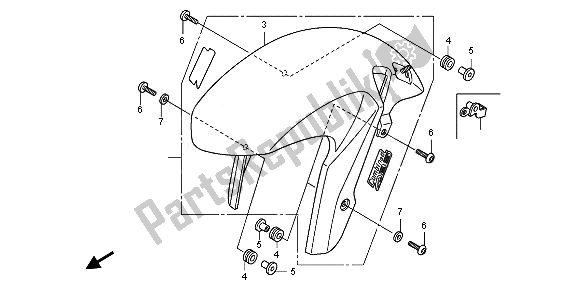 All parts for the Front Fender of the Honda CB 1000R 2010
