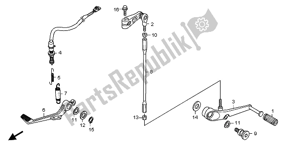 Alle onderdelen voor de Rempedaal & Verander Pedaal van de Honda CBR 600 RR 2009