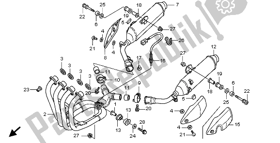 All parts for the Exhaust Muffler of the Honda CBF 1000S 2009