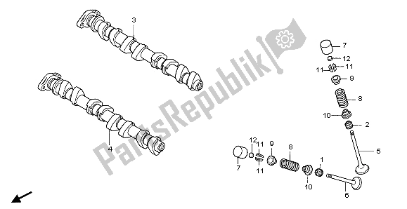 All parts for the Camshaft & Valve of the Honda CBF 1000S 2007