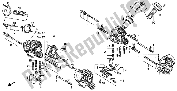 Todas las partes para Carburador (componentes) de Honda VFR 400R3 1990