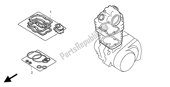 All parts for the Eop-1 Gasket Kit A of the Honda TRX 350 FE Fourtrax 4X4 ES 2006