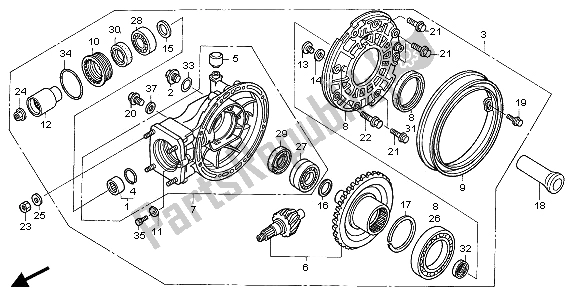 Tutte le parti per il Ingranaggio Finale Guidato del Honda ST 1300 2006
