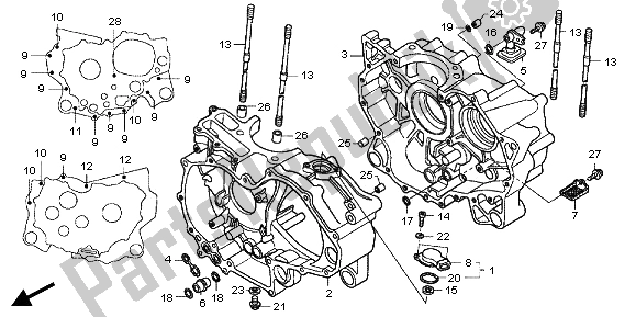 Todas las partes para Caja Del Cigüeñal de Honda TRX 500 FPA Foreman Rubicon WP 2013