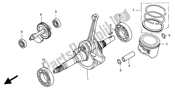 All parts for the Crankshaft & Piston of the Honda TRX 350 FE Fourtrax 4X4 ES 2006