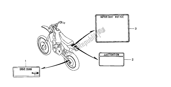 Todas las partes para Etiqueta De Precaución de Honda CR 80R 1991