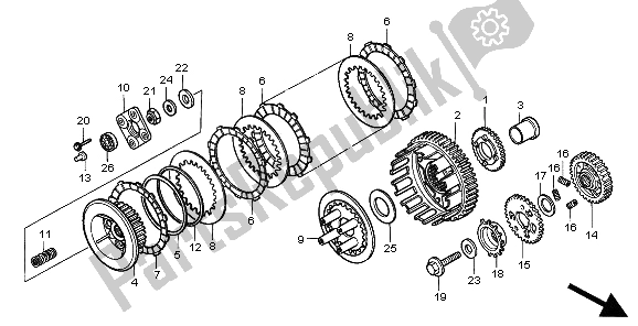 All parts for the Clutch of the Honda VT 750C 1997