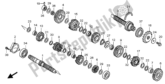 Toutes les pièces pour le Transmission du Honda CBF 600S 2010