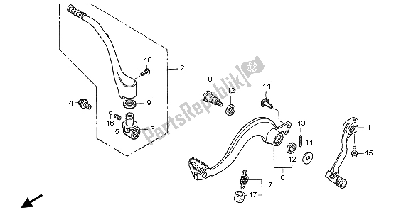 Tutte le parti per il Pedale E Kick Starter del Honda CRF 250R 2006