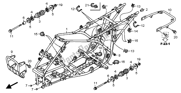 Alle onderdelen voor de Frame Lichaam van de Honda TRX 250 EX 2008