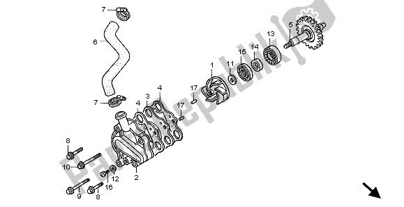 Tutte le parti per il Pompa Dell'acqua del Honda CR 125R 2001