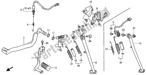 Todas las partes para Pedal Y Soporte de Honda XL 600V Transalp 1994