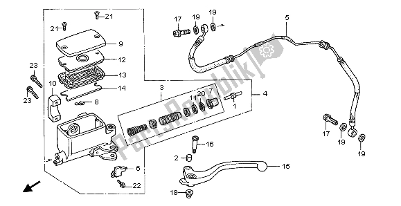 All parts for the Clutch Master Cylinder of the Honda GL 1500C 1999