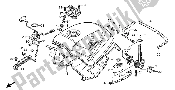 All parts for the Fuel Tank of the Honda CBR 1000F 1996