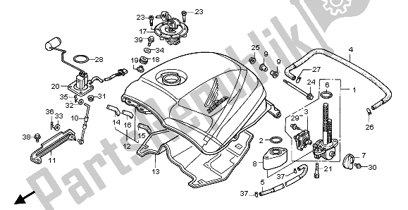 Todas as partes de Tanque De Combustível do Honda CBR 1000F 1996