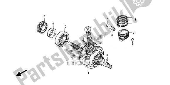 All parts for the Crankshaft & Piston of the Honda CRF 125 FB LW 2014