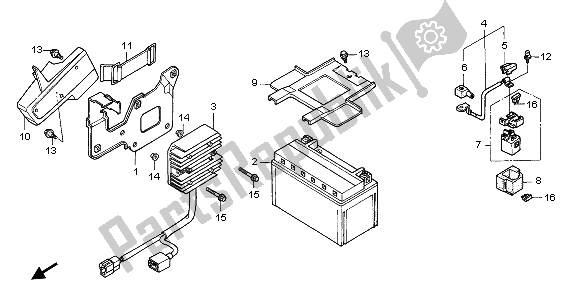 Tutte le parti per il Batteria del Honda NTV 650 1997